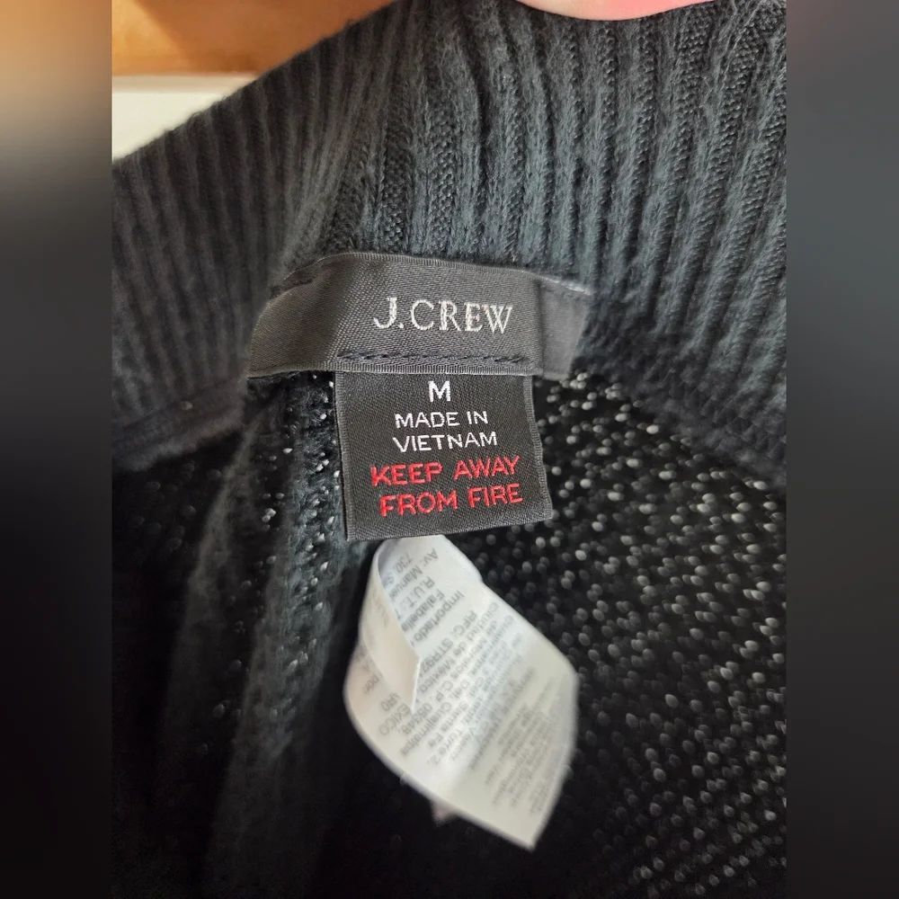 J. CREW Black Waffle Knit Cropped Wide Leg Cozy Lounge Soft Pajama Sleep Bottoms